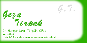 geza tirpak business card