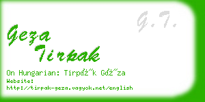 geza tirpak business card